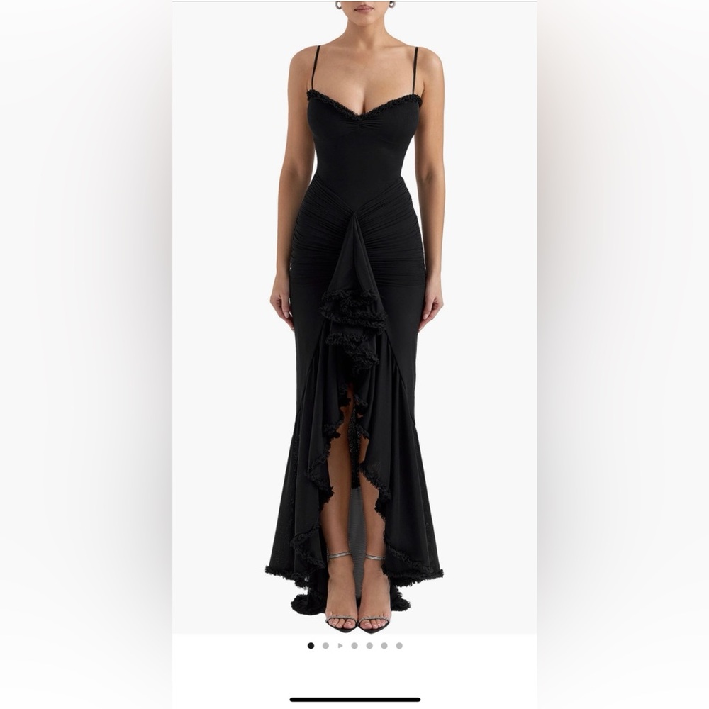House of CB Black Asymmetrical Maxi Dress